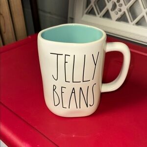 Rae Dunn White and turquoise Jelly Beans Easter Mug NWT